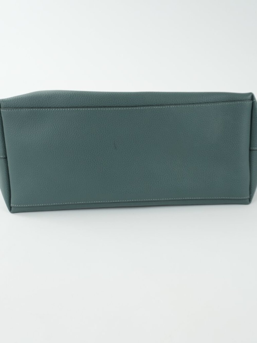 COACH Tote Green Pebbled Leather Handbag Shoulder Bag large - Picture 9 of 15
